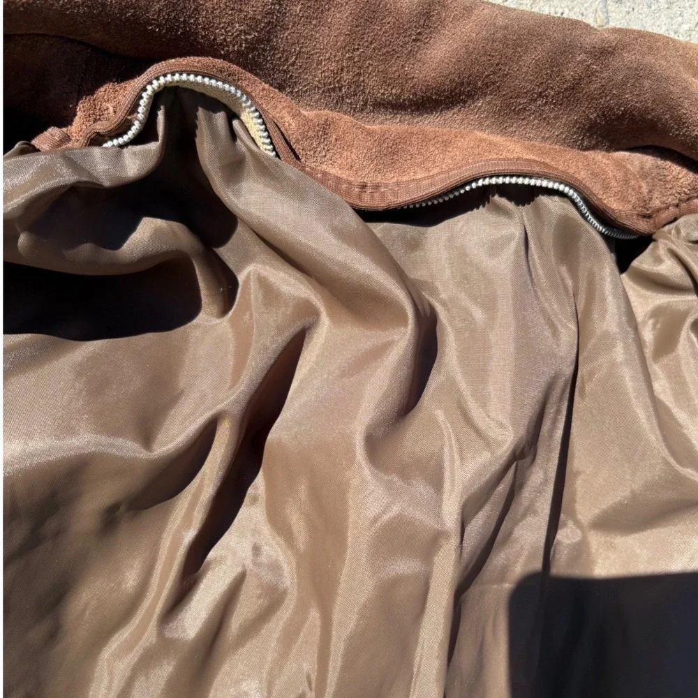 Vintage Brown Suede Fringe Western Jacket Womens Medium Planiformatic 70s Boho - Picture 6 of 9